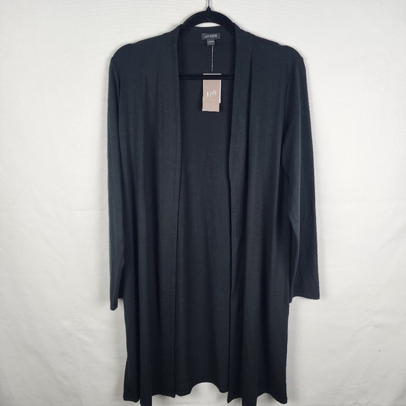 Nwt J Jill Long Open Front Cardigan Side Buttons Pocket Size Small Minimalist - Picture 1 of 7